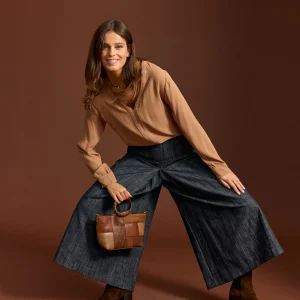 JUPE CULOTTE EN DENIM GUAPA NOIR