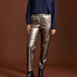 PANTALON EN FAUX CUIR SADI SILVER