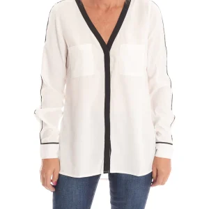 Blouse à bandes contrastantes