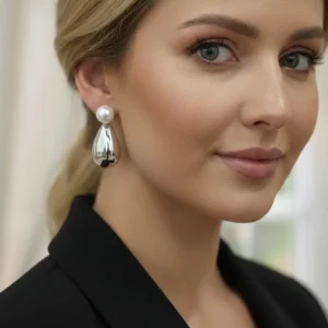 Boucles d’oreilles Gouttes de lumière en acier inoxydable