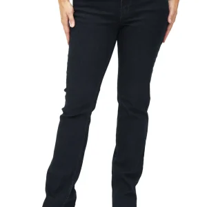 Jeans jambe droite coutures ton sur ton | Taille régulière