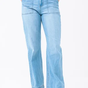 Le jeans bleu jambe large | Modèle Lily