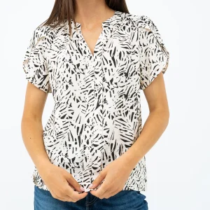 La blouse imprimée manches tulipe