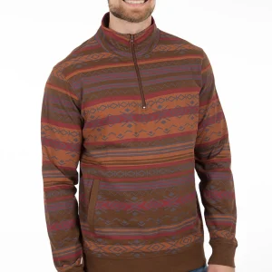 Chandail col montant demi-zip imprimé aztèque | 2 couleurs