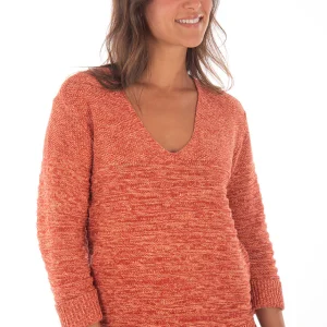 Chandail en tricot texturé col V