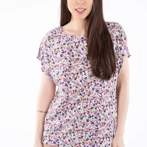 Blouse fleurie à manches courtes | B.Young