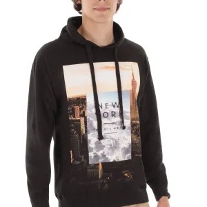 Chandail à capuchon imprimé New York